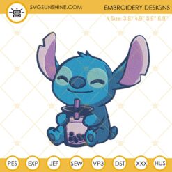Stitch Bubble Tea Embroidery Files, Stitch Embroidery Designs