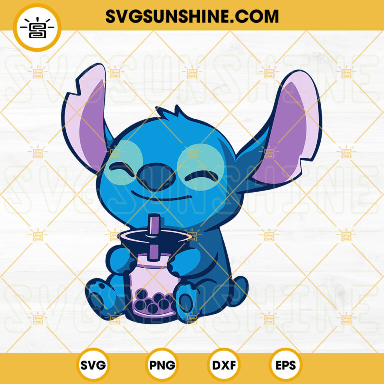 Stitch Bubble Tea Svg Boba Tea Svg Cute Stitch Svg Png Dxf Eps Files 