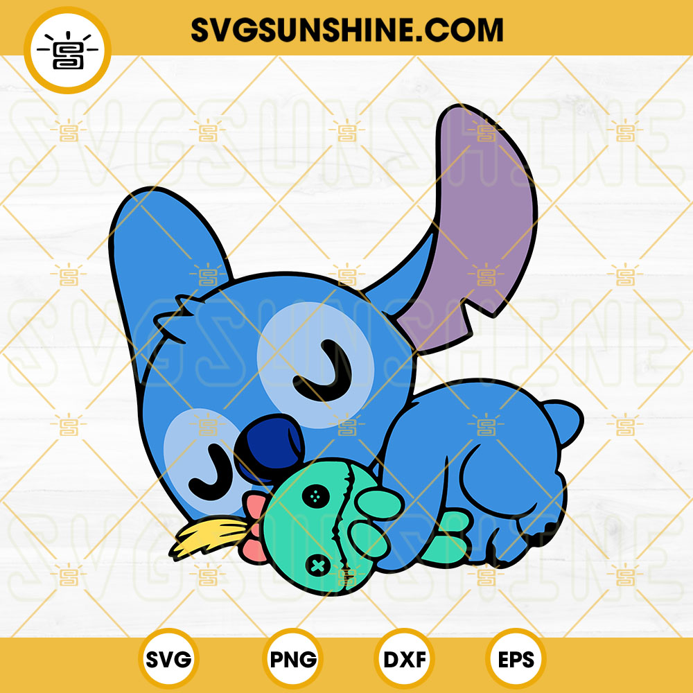 Stitch Sleeping SVG, Stitch And Scrump SVG PNG DXF EPS Files For Cricut