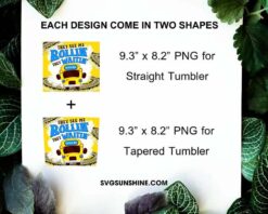 They See Me Rollin They Waitin 20oz Skinny Tumbler Wrap Template, School Bus Tumbler PNG
