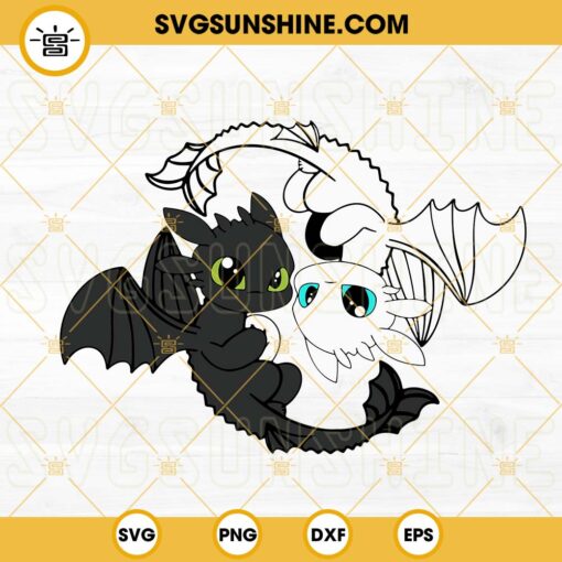 Toothless And Light Fury SVG, How To Train Your Dragon SVG PNG DXF EPS