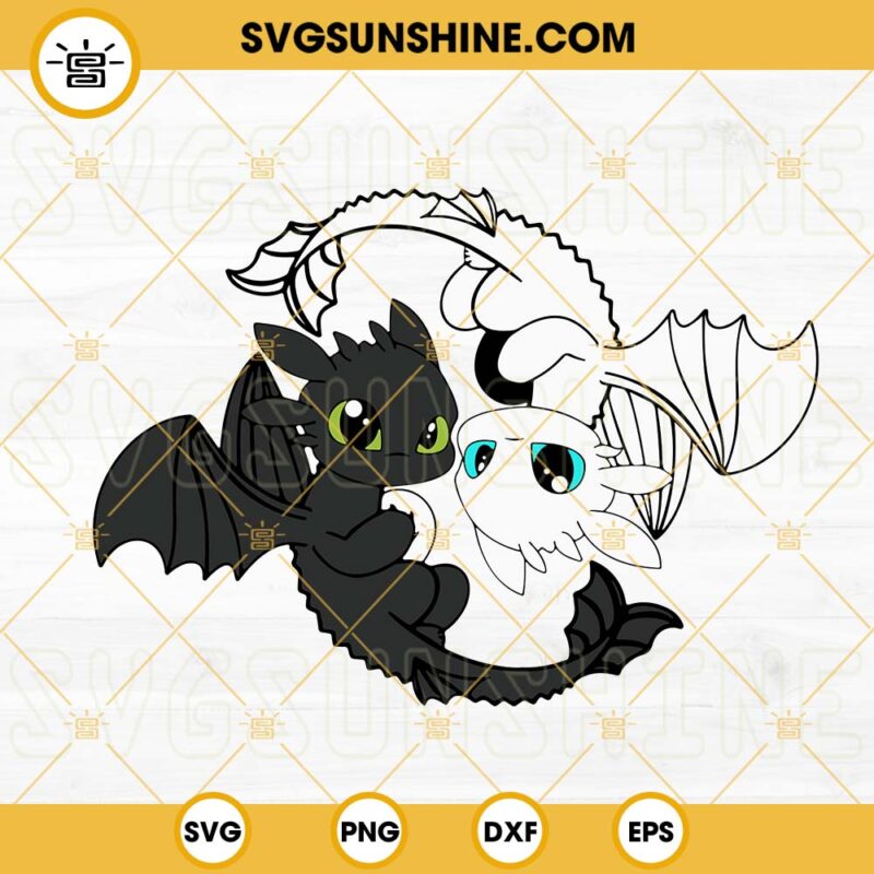 Toothless And Light Fury Svg How To Train Your Dragon Svg Png Dxf Eps