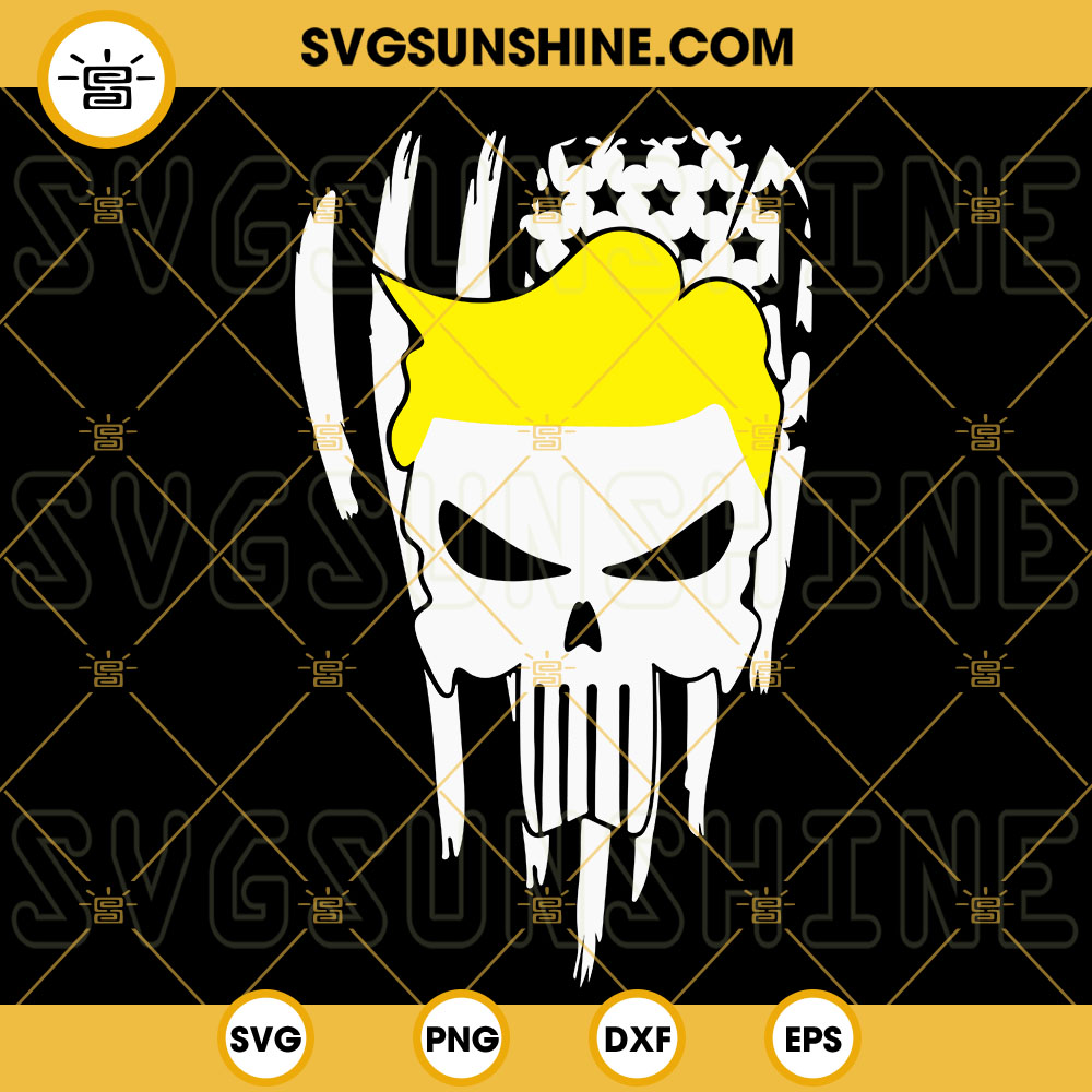 Trump Punisher SVG, American Trump SVG, American Flag SVG, Donald Trump SVG PNG DXF EPS Cutting Files