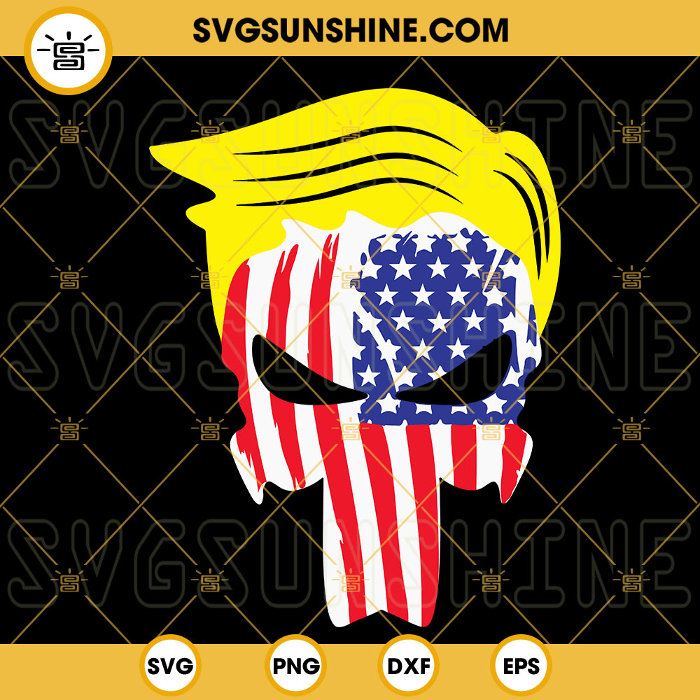 Trump Skull American Flag SVG, Trump 2024 SVG, Mean Tweets 2024 SVG, Trump SVG PNG DXF EPS Files