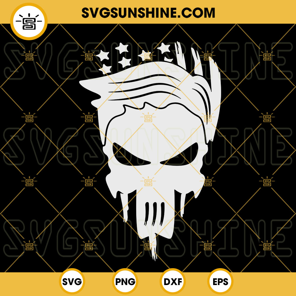 Trump Skull SVG, Trump Punisher SVG, Donald Trump SVG PNG DXF EPS Cut Files
