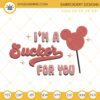 Im Sucker For You Embroidery Design, Mickey Mouse Valentine Lollipops Embroidery File