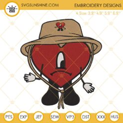 Bad Bunny Un Verano Sin Ti Heart Machine Embroidery Design Files