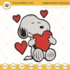 Snoopy Holding A Heart Embroidery Files, Snoopy Valentine Embroidery Designs
