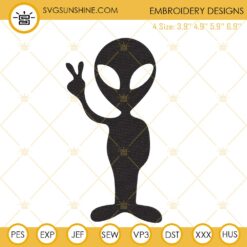 Alien Embroidery Design, UFO Embroidery File Instant Download