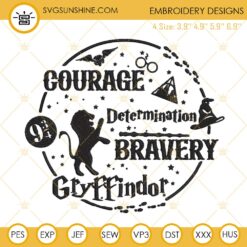 Gryffindor Embroidery Files, Wizardry House Machine Embroidery Designs