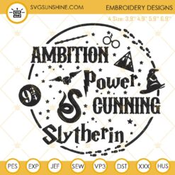 Slytherin Embroidery Files, Harry Potter Machine Embroidery Designs