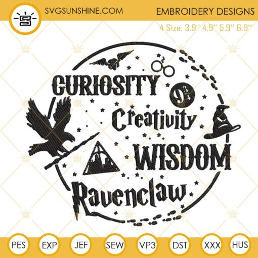 Ravenclaw Embroidery Files, Hogwarts House Embroidery Designs