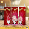 Valentine Heart Gnomes Love 20oz Skinny Tumbler Wrap Sublimation Design