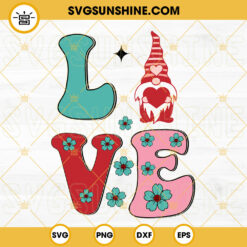 Valentine Love Gnome SVG, Gnome Holding Heart SVG, Valentines Day SVG PNG DXF EPS Cutting Files