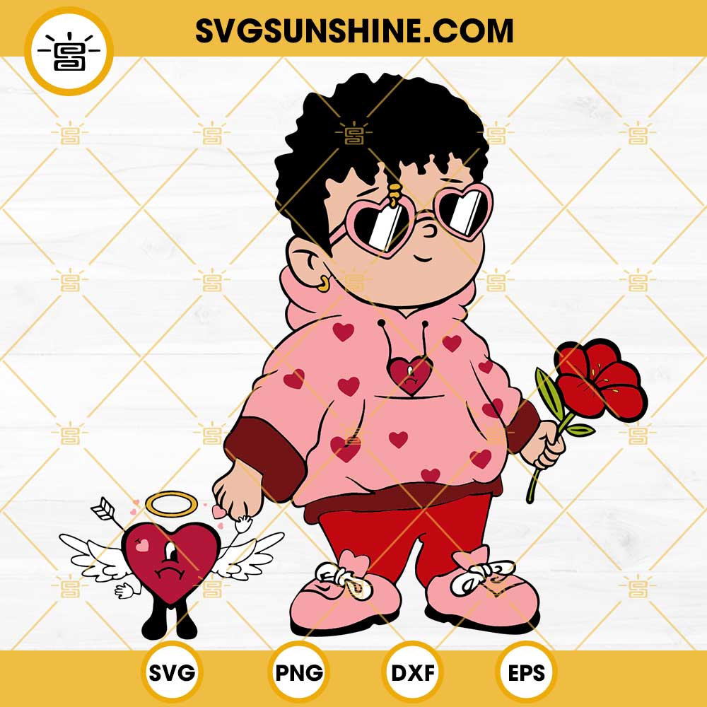 Valentines Bad Bunny With Heart SVG, Valentines Benito SVG, Baby Benito Is My Valentine SVG, Bad Bunny SVG