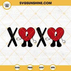 Xoxo Bad Bunny Heart SVG, Baby Benito Valentine SVG, Sad Heart Valentine SVG, Bad Bunny Valentine SVG PNG DXF EPS