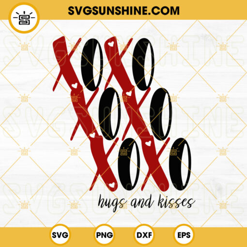 Xoxo Hugs And Kisses SVG, Retro Valentine SVG, Valentine’s Day SVG, Love Vibes SVG PNG DXF EPS