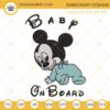 Baby On Board Mickey Embroidery Designs, Disney Baby Embroidery Files