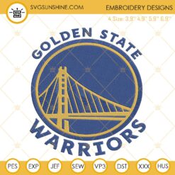 Golden State Warriors Embroidery Designs, NBA Team Embroidery File