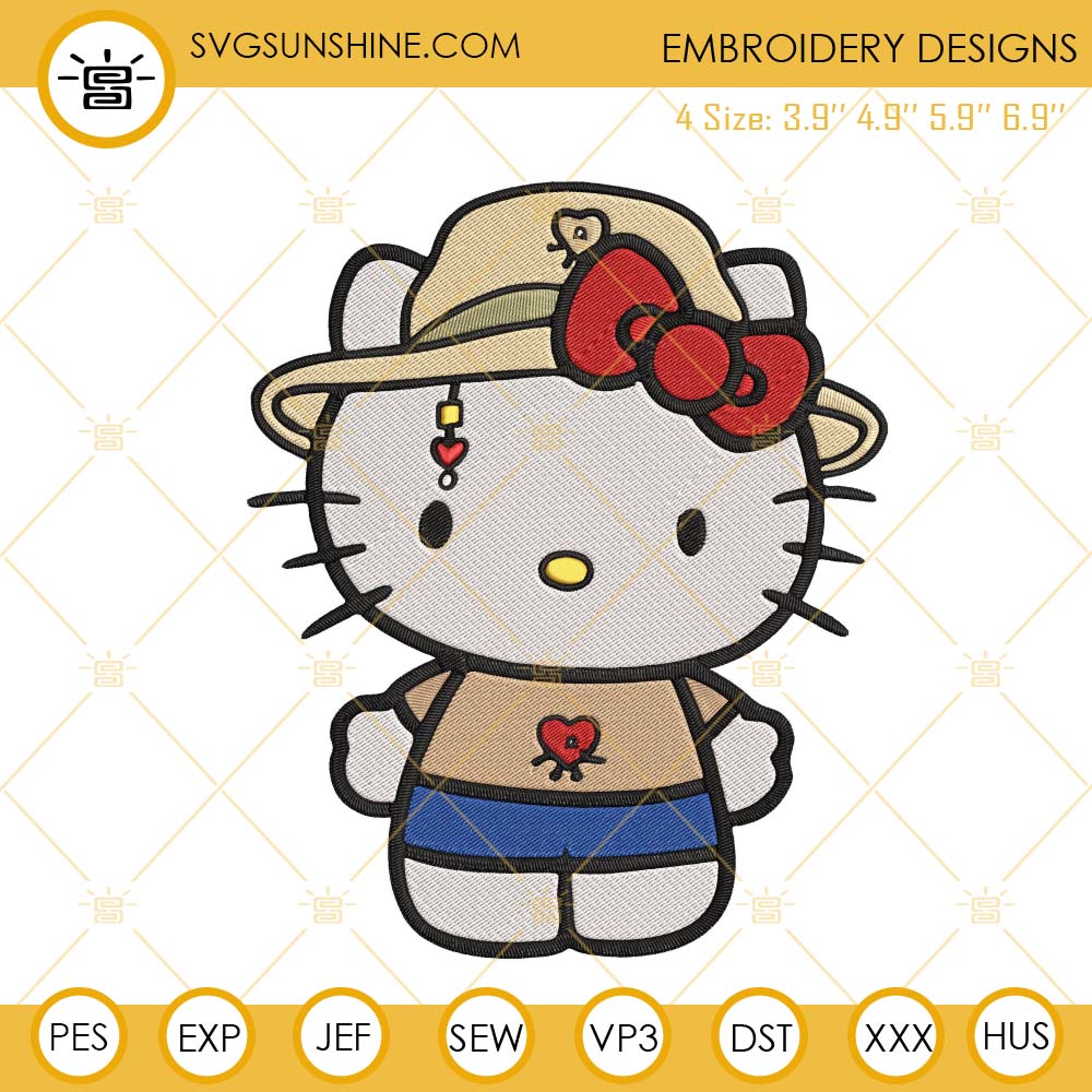 Hello Kitty Bad Bunny Embroidery Designs, Kitty Benito Embroidery Machine Files
