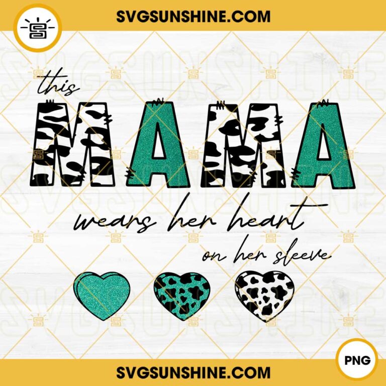 This Mama Bear Wears Her Heart On Her Sleeve - Family Personalized Custom Unisex Sweatshirt With Design On Sleeve - Gift For Mom