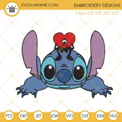 Stitch With Bad Bunny Heart Embroidery Designs