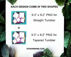 Aesthetic Photo Frame 20oz Skinny Tumbler Wrap PNG Sublimation Designs