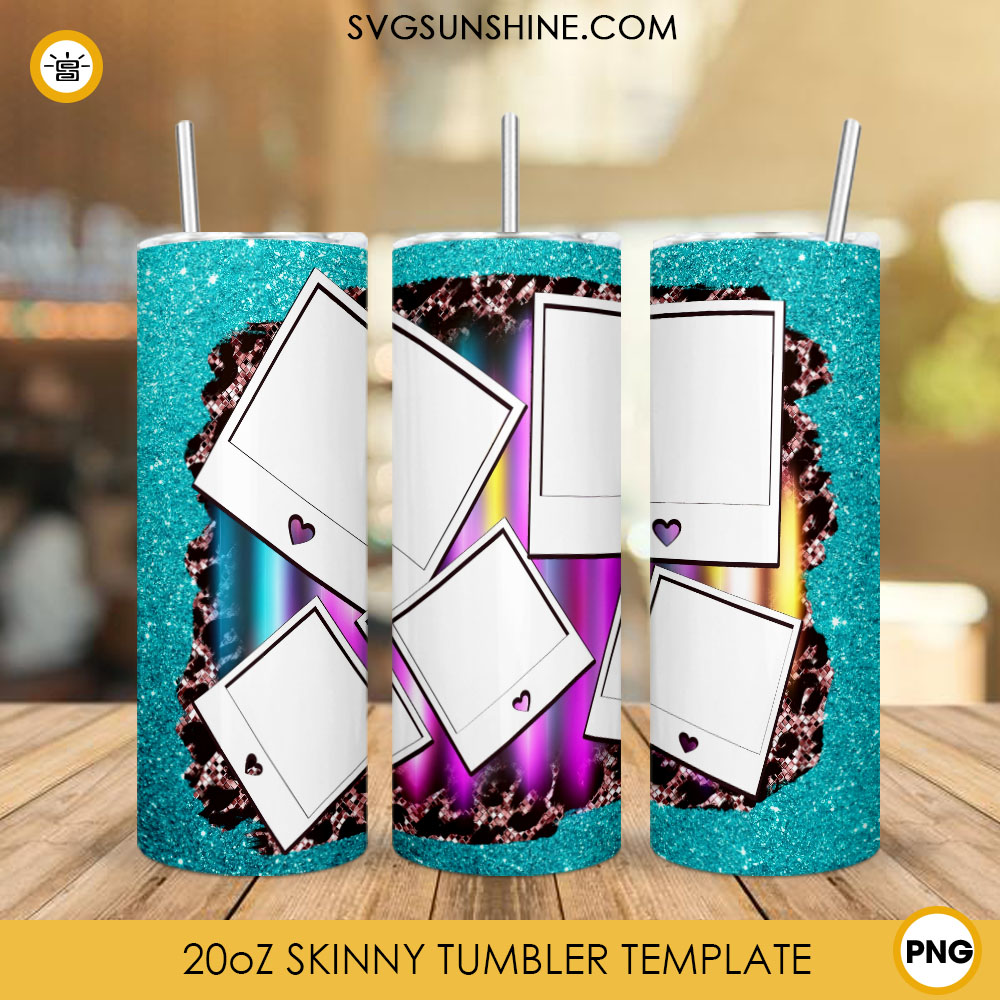 Aesthetic Photo Frame 20oz Skinny Tumbler Wrap PNG Sublimation Designs