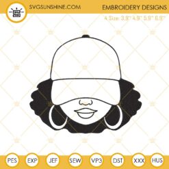 Afro Girl With Cap Embroidery Designs, Black History Month Embroidery Files