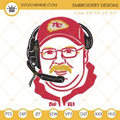 Andy Reid Embroidery Design, KC Chiefs Coach Embroidery File