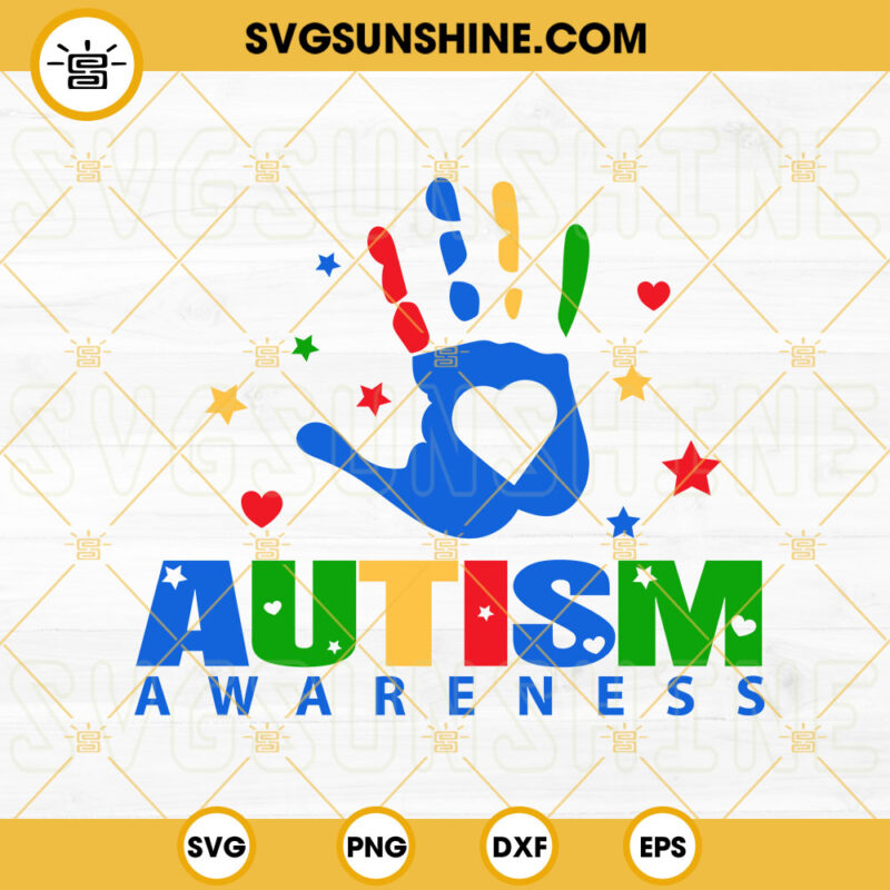 Autism Awareness Handprint SVG, Autism Mom SVG, Be Kind SVG, 2nd April