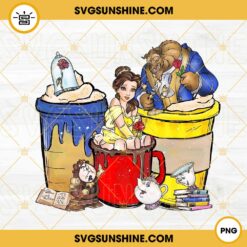 Beauty And The Beast Iced Coffee PNG, Belle PNG, Disney Princess Coffee PNG