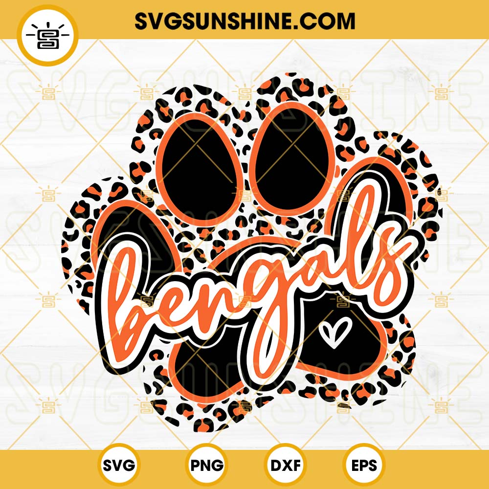 Go Bengals Leopard Svg, Go Bengals Svg, Bengals Football Svg