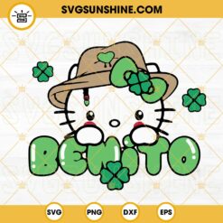 Benito Hello Kitty St Patricks Day SVG, Bad Bunny Hello Kitty SVG, St Patricks Day SVG File