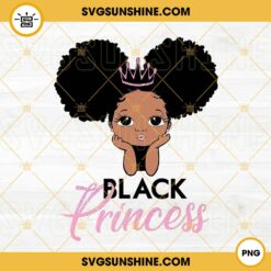 Black Princess PNG, Messy Bun Black Little Girl PNG, Black History PNG, Juneteenth PNG