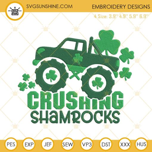 Crushing Shamrocks Embroidery Design, Kids St Patricks Day Boy Embroidery File