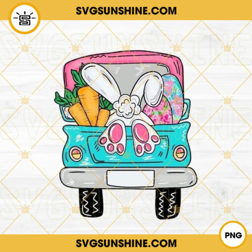 Bunny Truck PNG, Eggs PNG, Carrot PNG, Happy Easter PNG Digital File