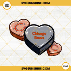 Chicago Bears Conversation Hearts PNG, Bears Football Love PNG Sublimation Download