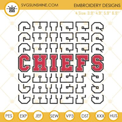 Chiefs Embroidery Design, Kansas City Chiefs Embroidery File