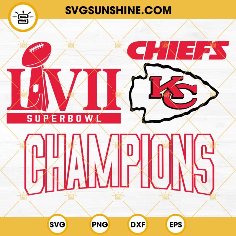 Kansas City Chiefs Champions Super Bowl 2023 SVG PNG DXF EPS Cut Files