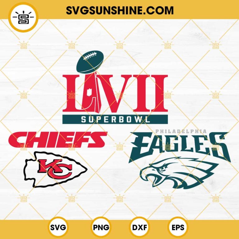 Superbowl LVII 2023 Chiefs Eagles SVG PNG DXF EPS Cricut Silhouette