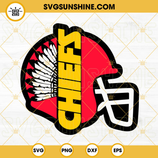 Chiefs Helmet SVG, Indian Chief SVG, KC Chiefs SVG, Kansas City Football SVG PNG DXF EPS Files