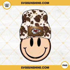 Chiefs Smiley Face Beanie PNG, Kansas City Chiefs PNG Digital Download