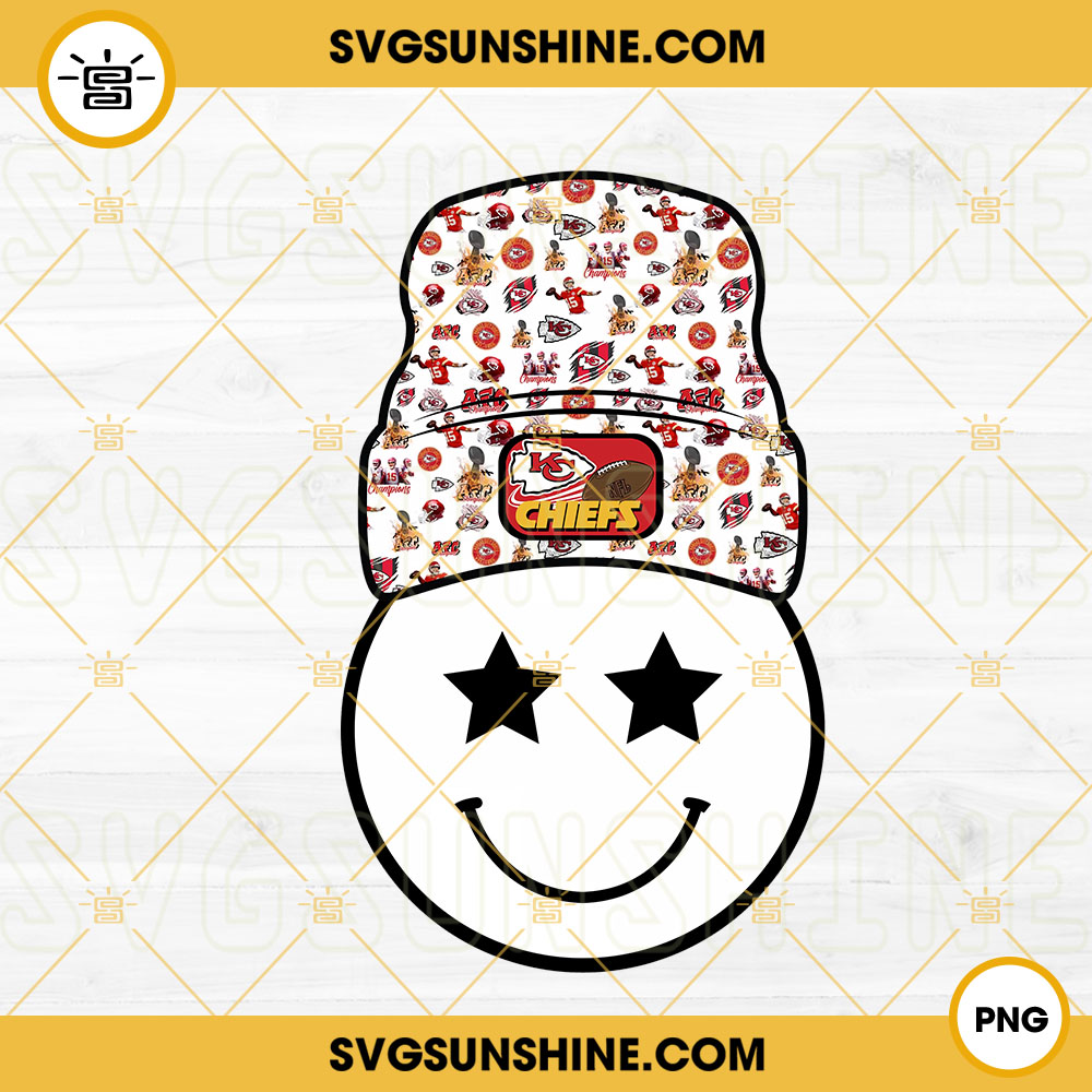 Chiefs Smiley Face Leopard Beanie Shirt