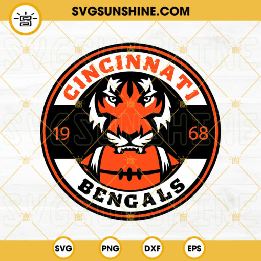 Cincinnati Bengals 1968 SVG, Bengals Football SVG, NFL Team SVG PNG DXF EPS