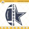 Cowboys Star Football Embroidery Design, Dallas Cowboys Embroidery File