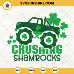 Crushing Shamrocks SVG, Lucky Monster Truck SVG, Boys St Patricks Day SVG PNG DXF EPS