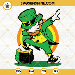 Dabbing Leprechaun Boy SVG, Funny Leprechaun SVG, St Patricks Day SVG, Irish Rainbow SVG PNG DXF EPS