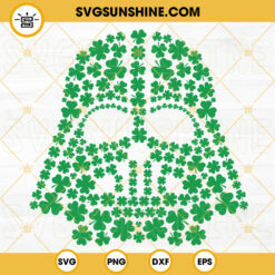Darth Vader Green Shamrock SVG, Lucky Clover SVG, Star Wars St Patricks Day SVG PNG DXF EPS