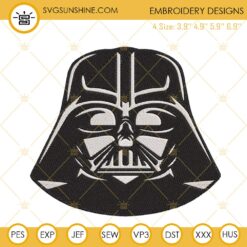 Darth Vader Head Embroidery Designs, Star Wars Embroidery Files
